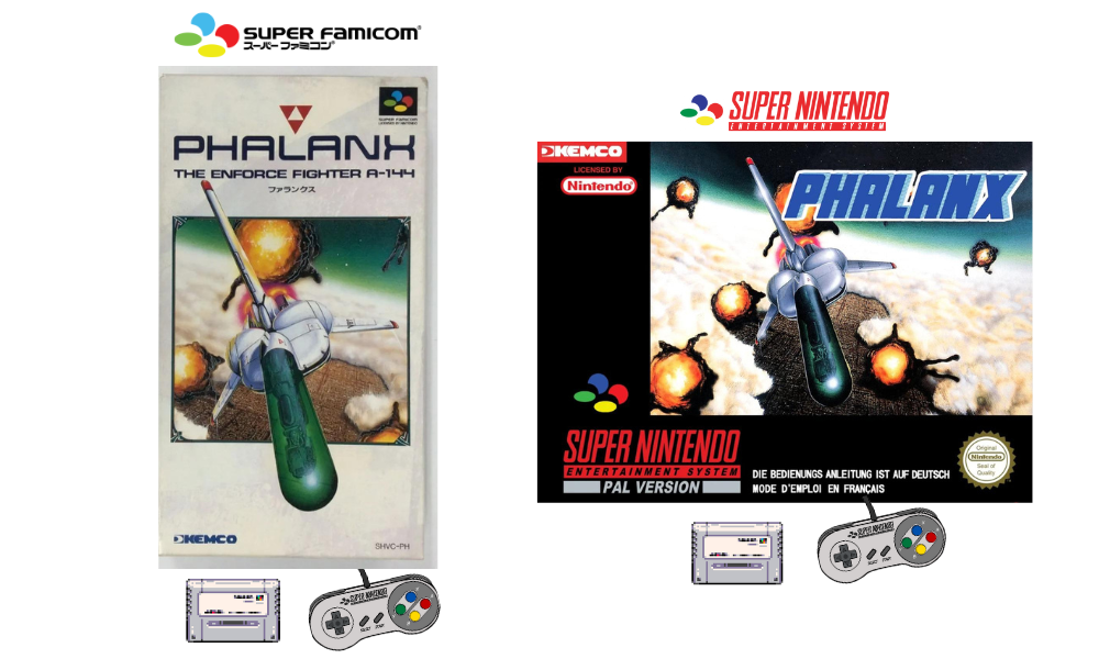 Phalanx Super Famicom vs SNES PAL version of the game