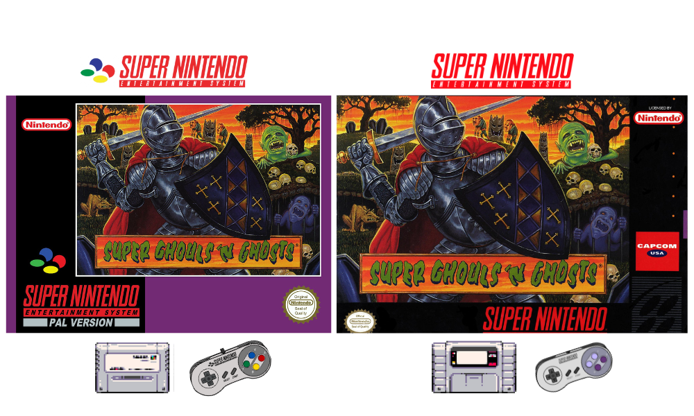 Super Ghouls N Ghost SNES US vs SNES PAL version of the game