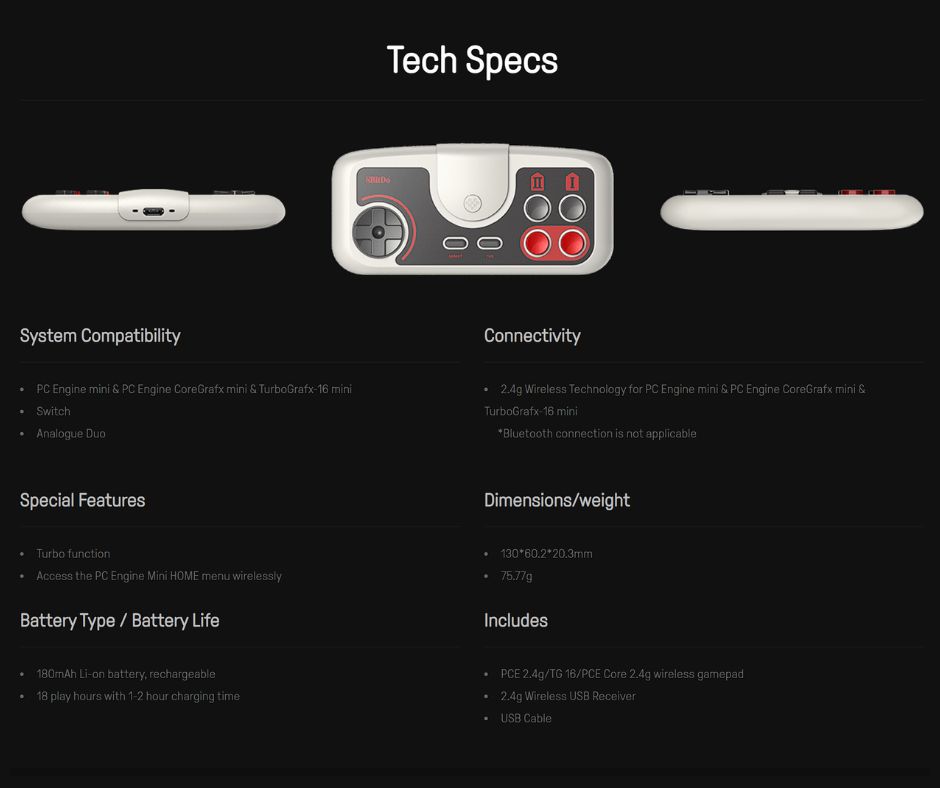 8BitDo PCE 2.4G Wireless Controller