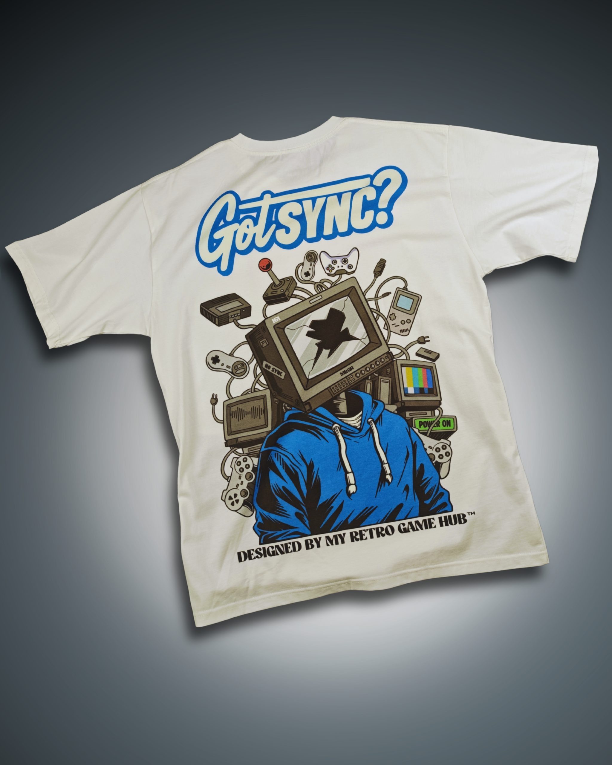 GotSYNC White Tshirt with blue print